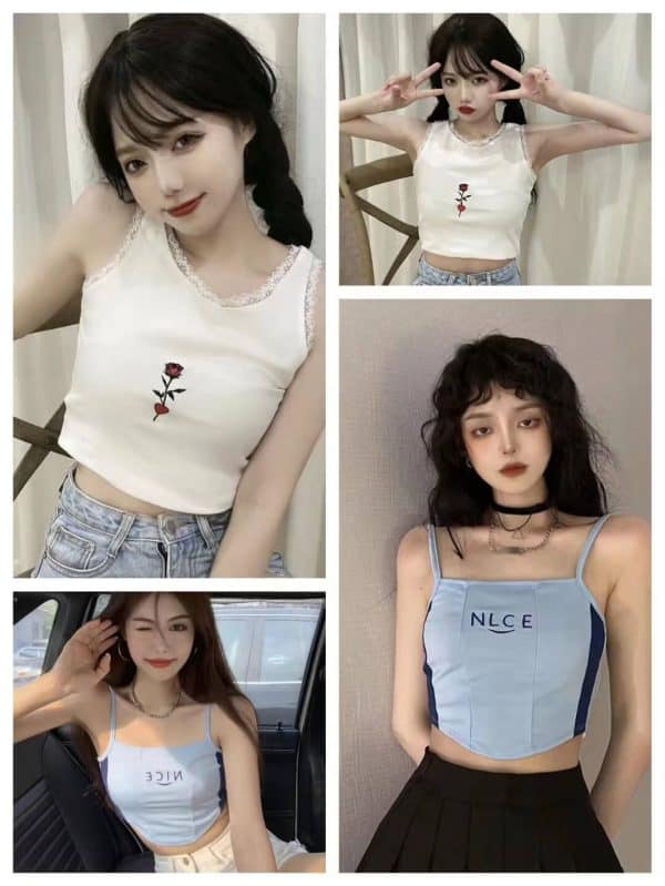 Stock Clothes Women Sxey Bra Vest Tshirt - Image 7